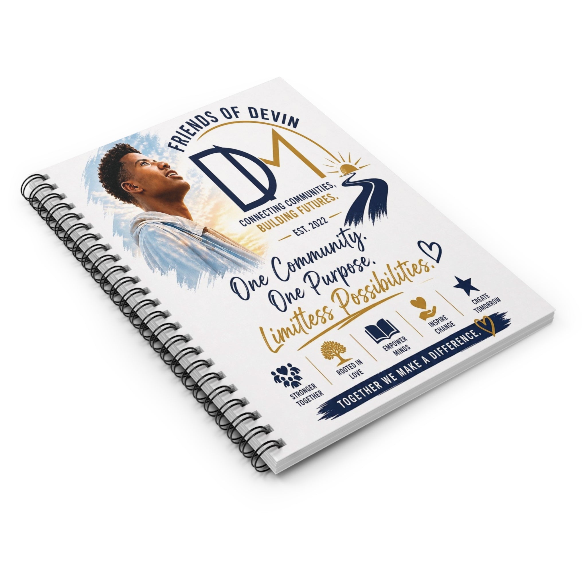 Friends of Devin Spiral Notebook — One Community, One Purpose Inspirational Journal